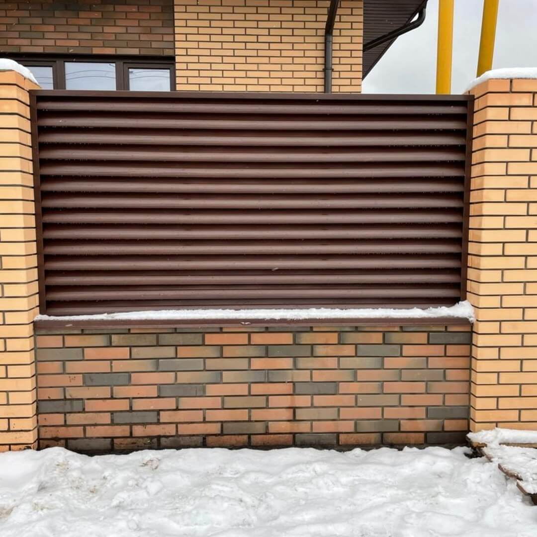Забор-жалюзи ral8017/8017 шоколад двухсторонний фото6 в Казахстане
