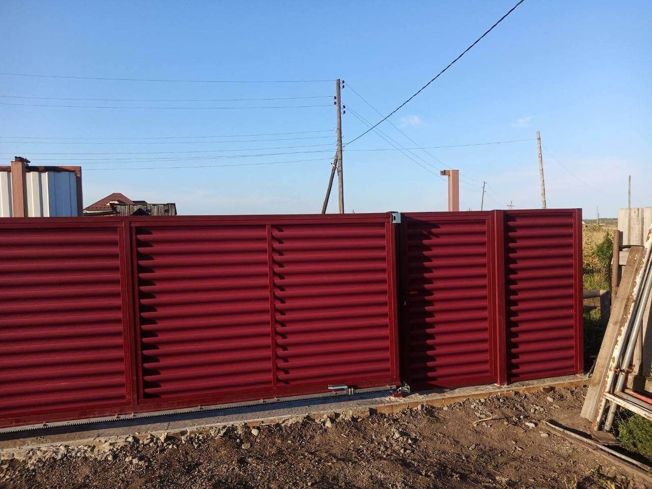 Забор-жалюзи 44м RAL3005/3005 Красное Вино двусторонний фото 2 в Казахстане