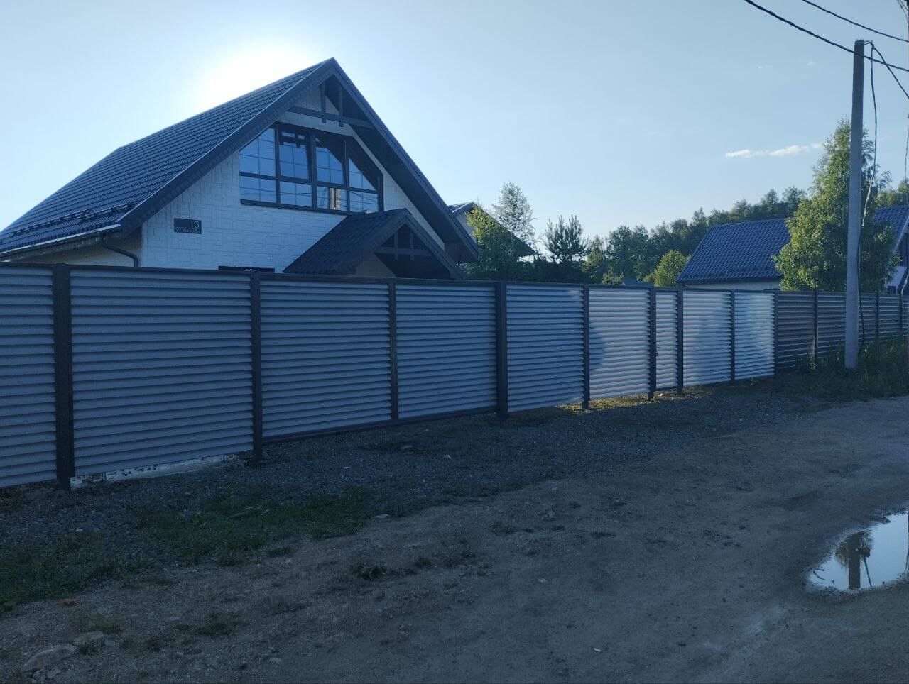 Забор из ламелей еврожалюзи 20м RAL7004 Серый фото 3 в Казахстане