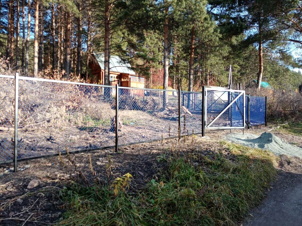Забор из сетки рабица 76м с полимерным покрытием фото 8 в Казахстане